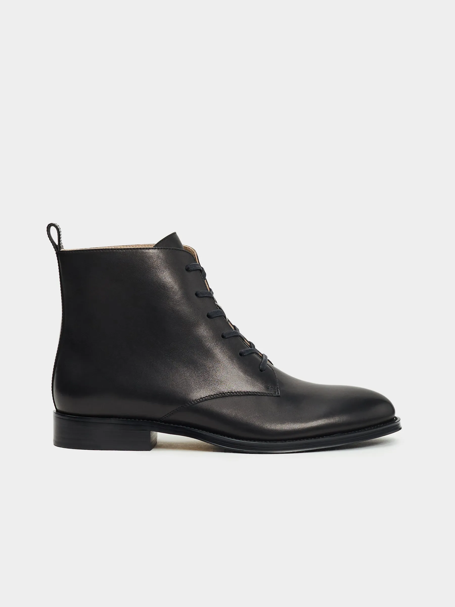 Leather lace-up boots