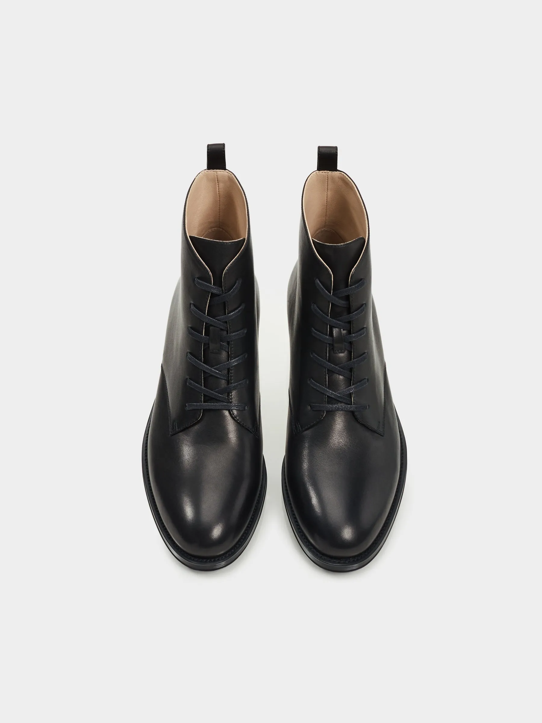 Leather lace-up boots
