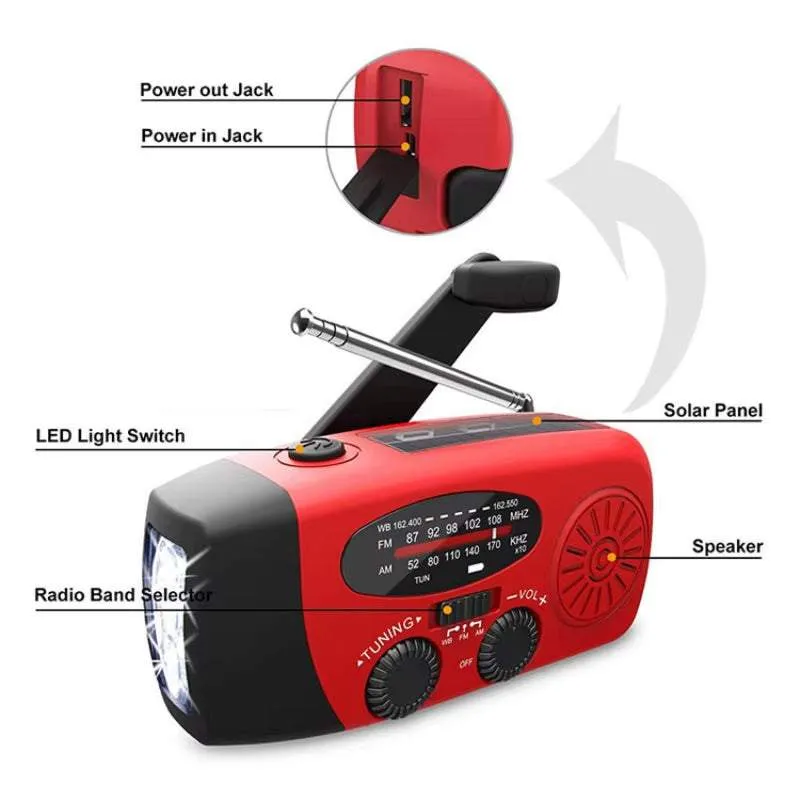 LED Flashlights Hand Crank