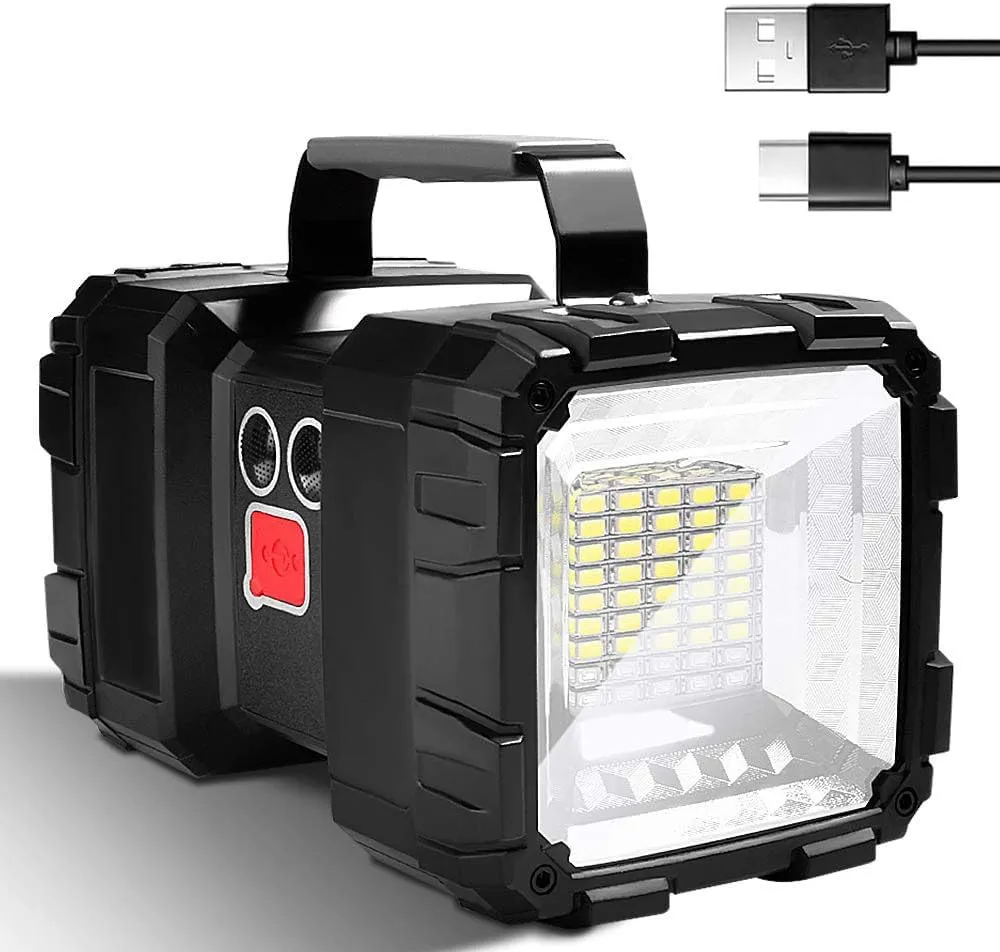 LED Spotlight Flashlight,Rechargeable Flashlight 200000L10000mAh High-Powered Searchlight Camping 3 4 Lights Modes LED Handheld Spotlight Waterproof