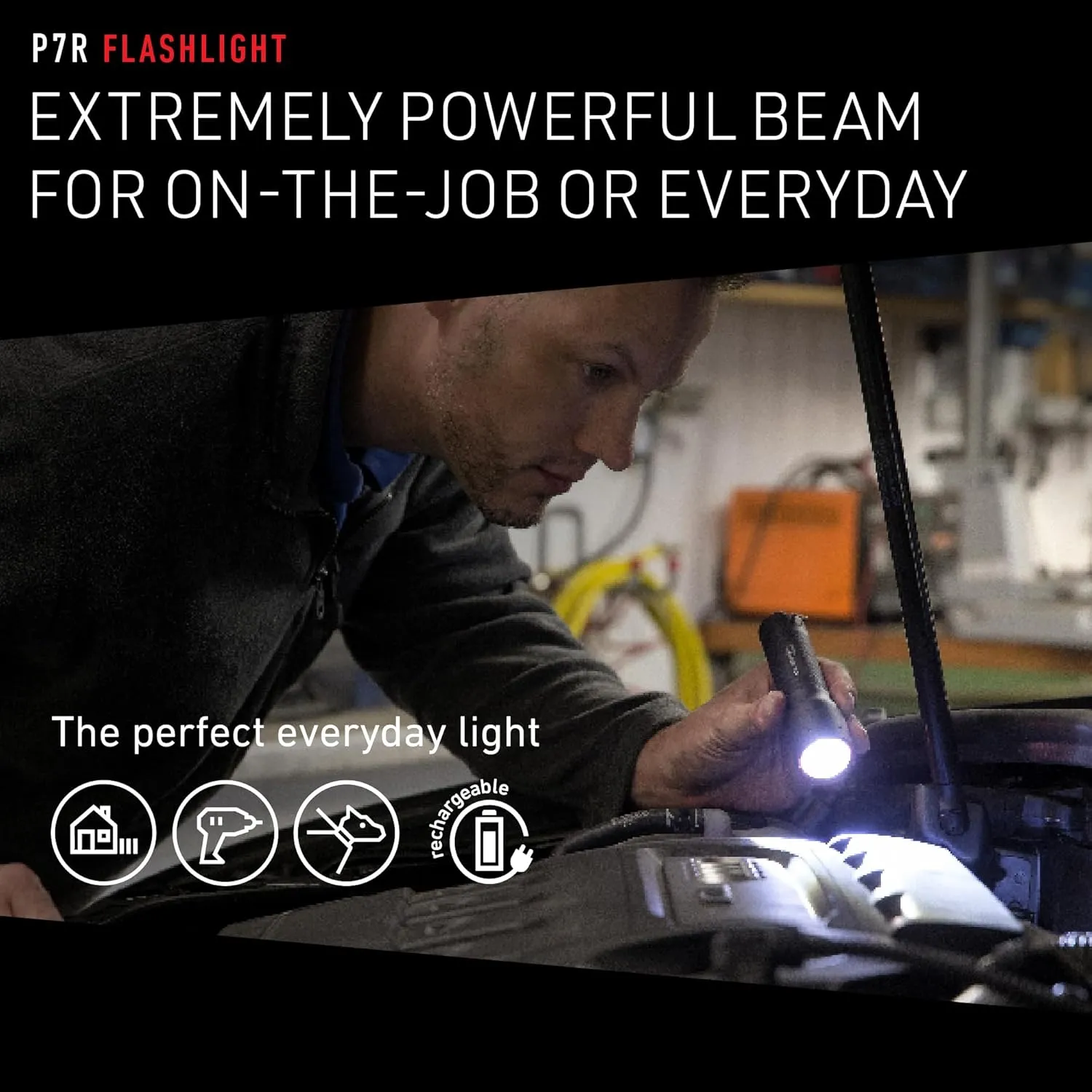 Ledlenser, P7R Rechargeable Flashlight, High Power LED, 1000 Lumens, Light for Home, Camping, Tactical, and Emergency Use