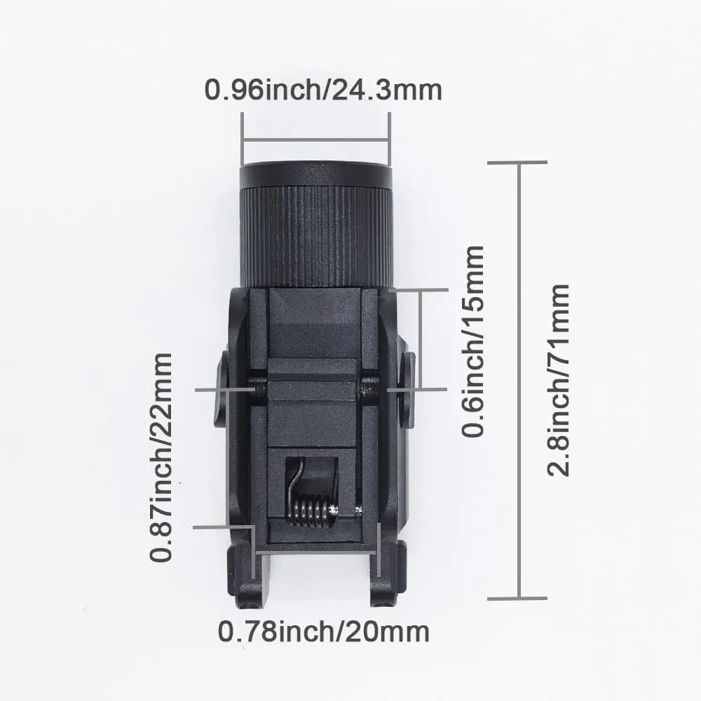 LEGEED Tactical Pistol Flashlight, 1200 Lumen Rechargeable Light, Compact Picatinny Rail, Tactical Flashlight, Strobe Light for Rail-Mounted for 1913 Rail, with Type-C