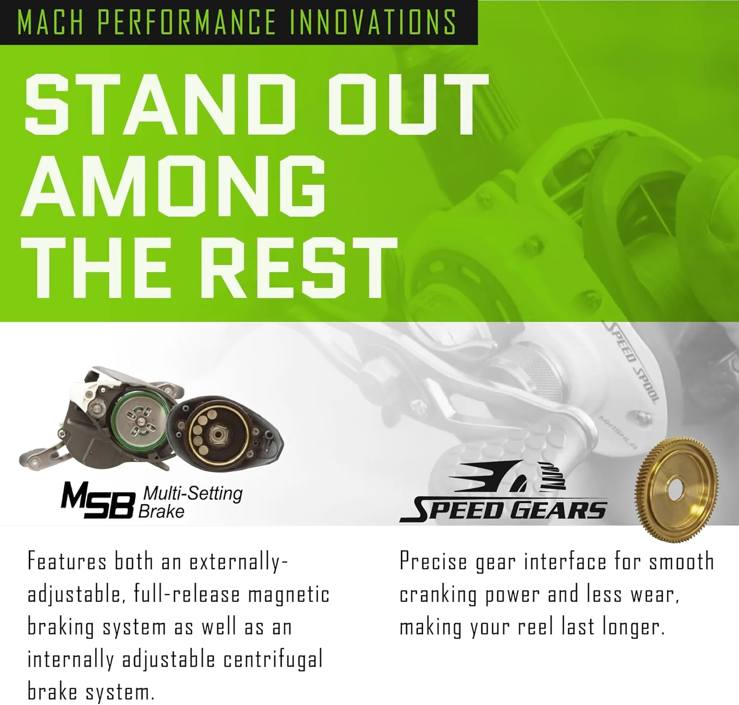 Lew’s MACH Jacked Baitcast Reel and Fishing Rod Combo, HM50 Graphite Rod, Tanso Tech Reel Frame and Sideplate, Carbon Fiber Drag System, 7.5:1 Gear Ratio