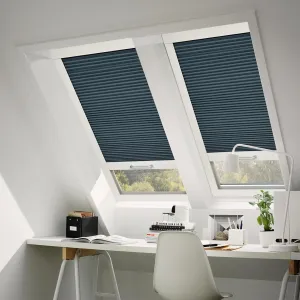 Light Blocking Skylight Blind for Ceiling, Skylight Shades Window Cordless Cellular Shades Thermal Insulation Honeycomb Blinds for Roof Inclined Plane Room Windows - Blackout, Navy Blue