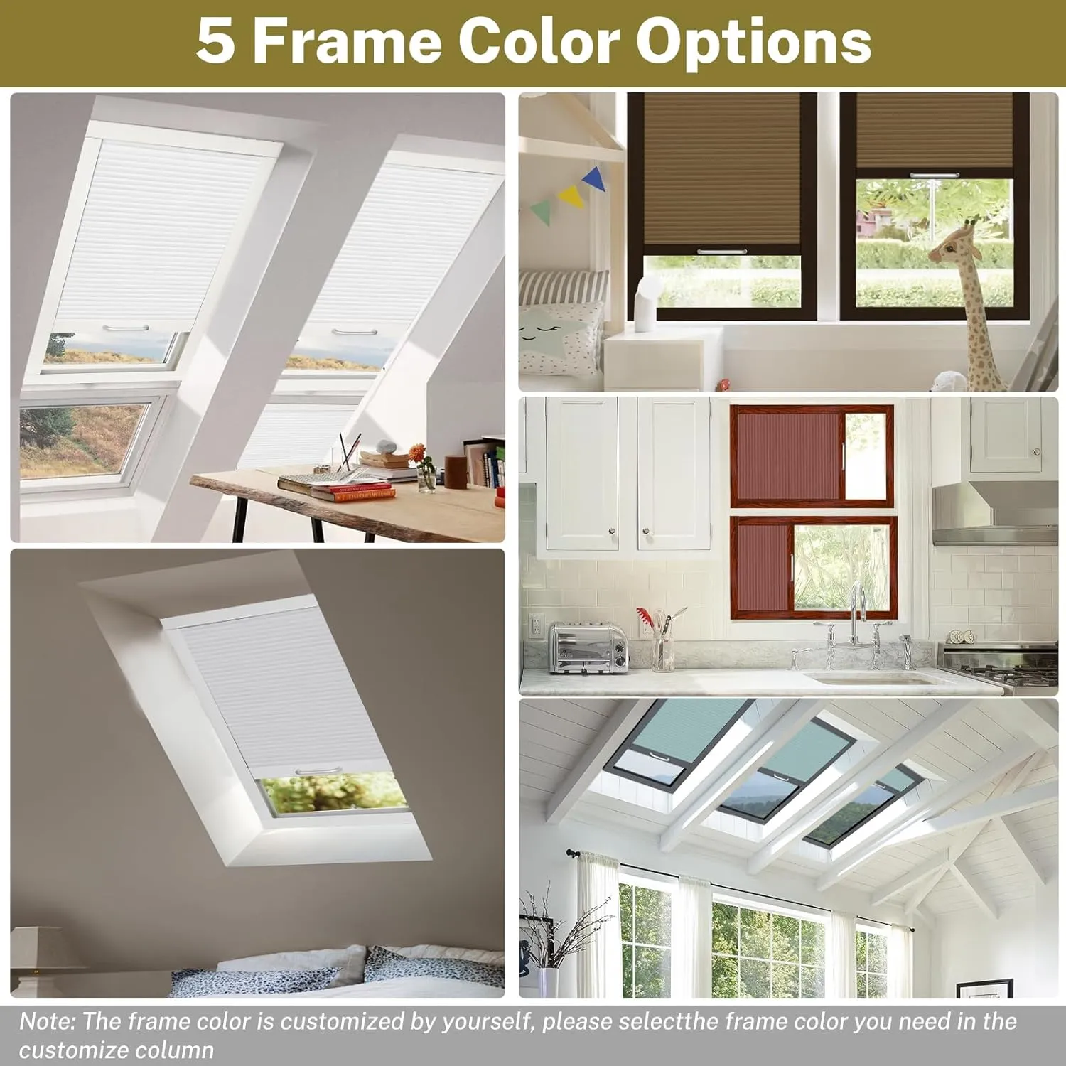 Light Blocking Skylight Blind for Ceiling, Skylight Shades Window Cordless Cellular Shades Thermal Insulation Honeycomb Blinds for Roof Inclined Plane Room Windows - Blackout, Navy Blue