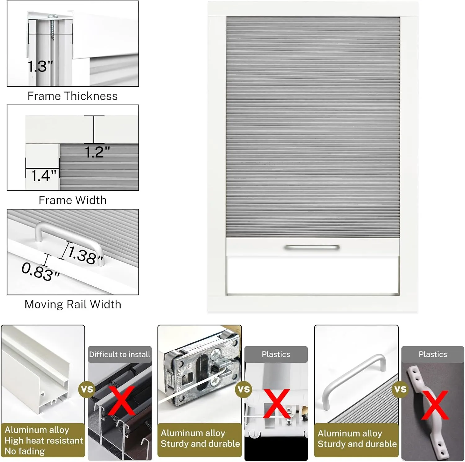 Light Blocking Skylight Blind for Ceiling, Skylight Shades Window Cordless Cellular Shades Thermal Insulation Honeycomb Blinds for Roof Inclined Plane Room Windows - Blackout, Navy Blue