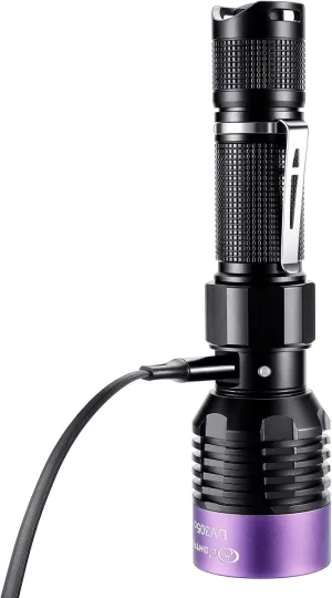 LIGHTFE UV305 High-Power UV Flashlight USB Rechargeable, Used for Hunting Ore, Scorpion and UV Glue Curing, Checking Pet Urine Stains, Identifying Currency, Official Anti-Counterfeiting Documents…