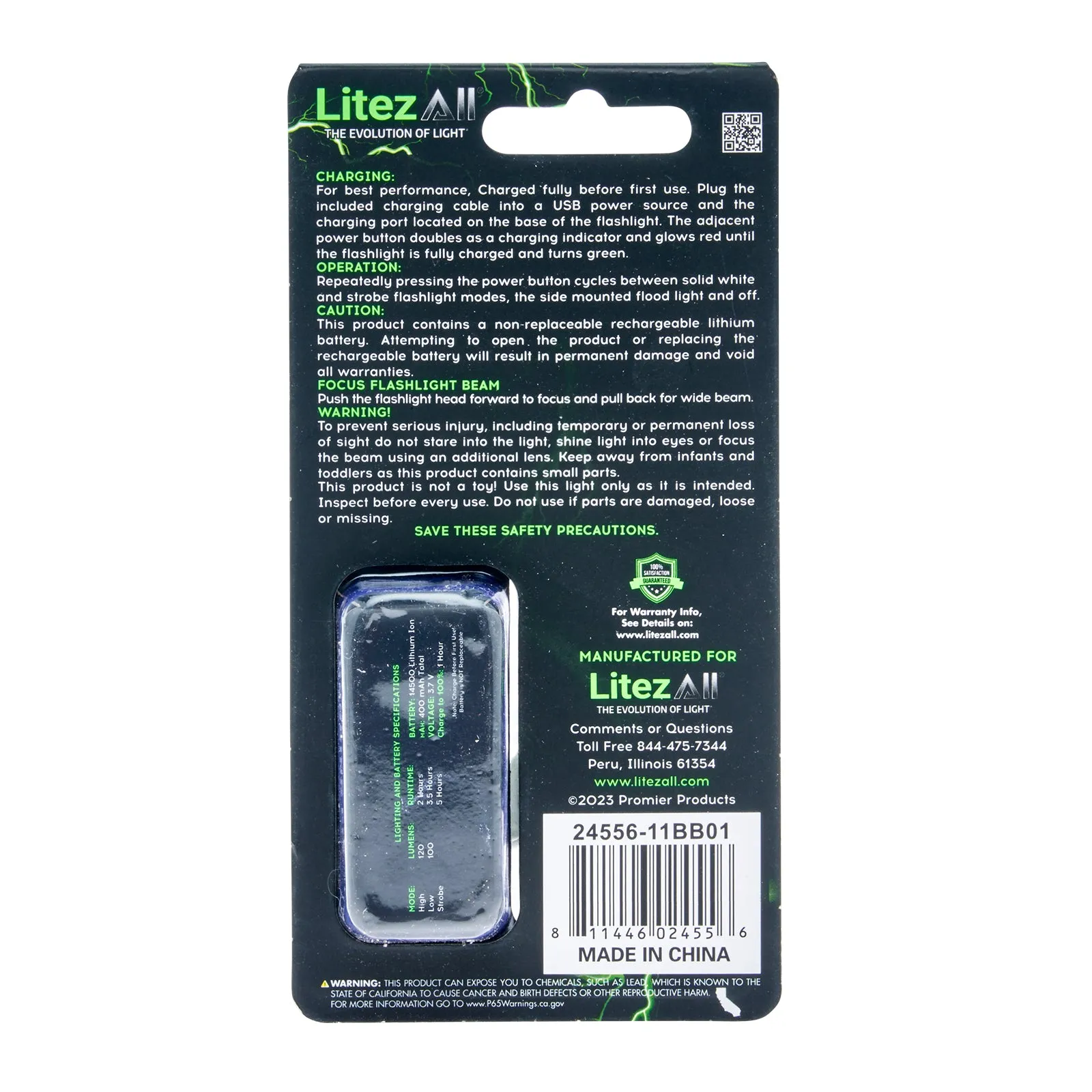 LitezAll Mini Rechargeable Flashlight & Task Light