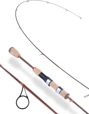 LITTMA Trout&PANFISH Ultralight Fishing Rod 2 PCS – Trout, Crappie, Panfish Micro Spinning Rods – Brown Carbon Fiber Blank, Cork Handle – for Beginners – 6’/6’6”/7’