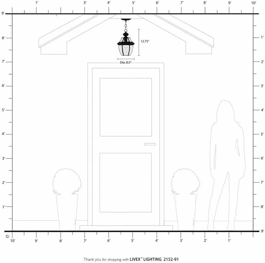 Livex Lighting 2152-07 Monterey 1-Light Outdoor Hanging Lantern, Bronze