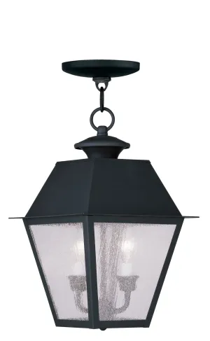 Livex Mansfield 2 Light Black Outdoor Chain Lantern  - C185-2167-04