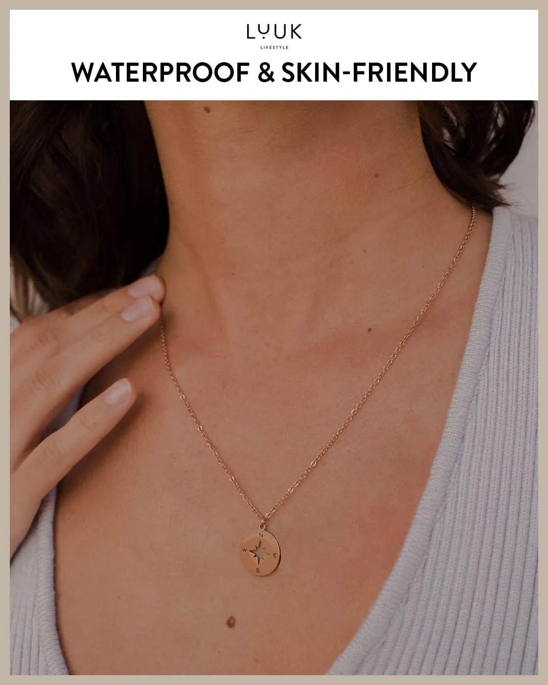 LUUK LIFESTYLE Stainless steel necklace with pendant and HAPPINESS card, 20” adjustable length, lucky charm, friendship chain, Valentine's Day gift, birthday, women's jewelry, silver, gold, rosegold