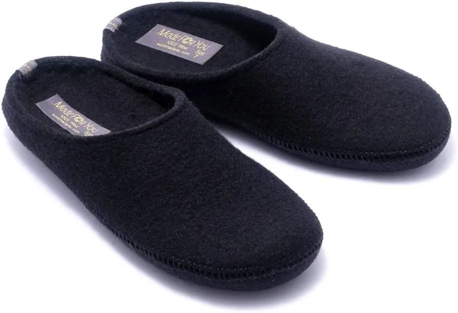 Made For You Women’s Natural Wool Slippers with Arch Support Insole, Hypoallergenic with Non-Slip Rubber Sole