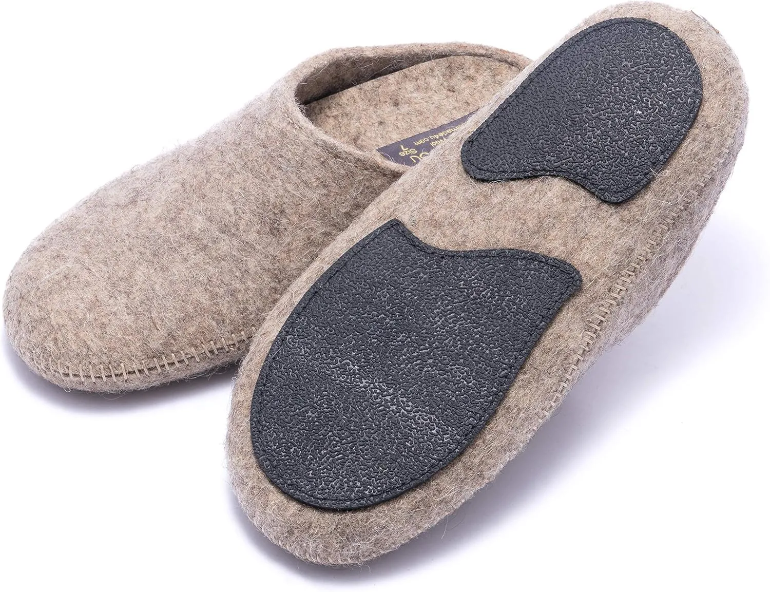Made For You Women’s Natural Wool Slippers with Arch Support Insole, Hypoallergenic with Non-Slip Rubber Sole
