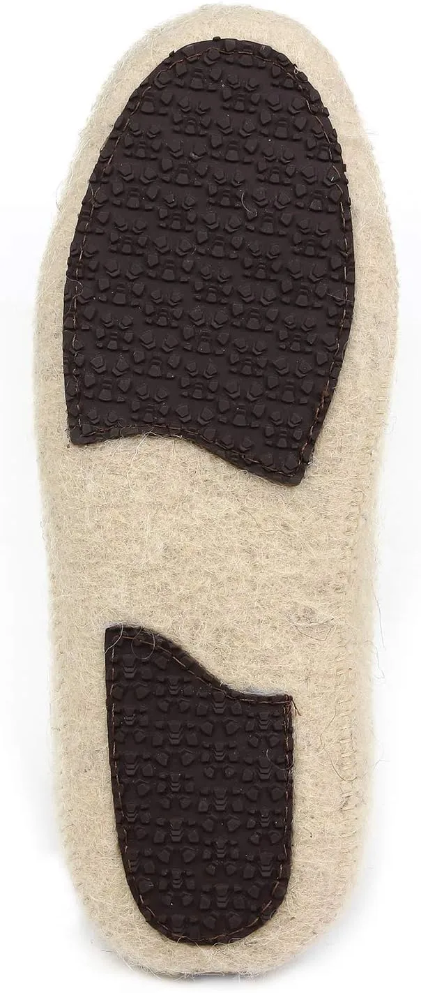 Made For You Women’s Natural Wool Slippers with Arch Support Insole, Hypoallergenic with Non-Slip Rubber Sole