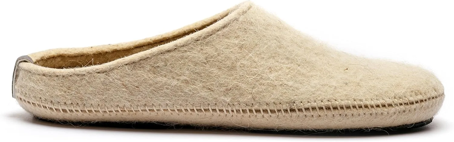 Made For You Women’s Natural Wool Slippers with Arch Support Insole, Hypoallergenic with Non-Slip Rubber Sole