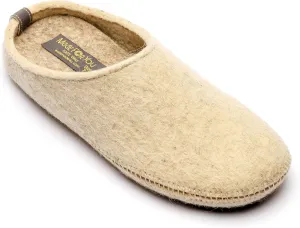 Made For You Women’s Natural Wool Slippers with Arch Support Insole, Hypoallergenic with Non-Slip Rubber Sole