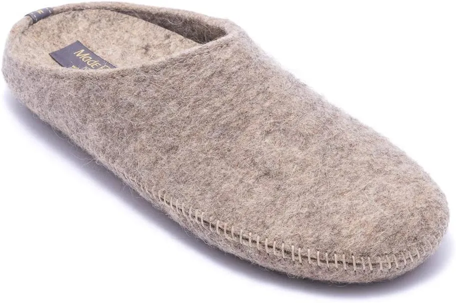 Made For You Women’s Natural Wool Slippers with Arch Support Insole, Hypoallergenic with Non-Slip Rubber Sole