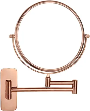 Makeup Mirror with Lights and Magnification Wall Mounted, Wall Mounted Cosmetic Vanity Mirror with Led, 360° Swivel Double Sided Extend and Fold Bathroom Shaving Mirror