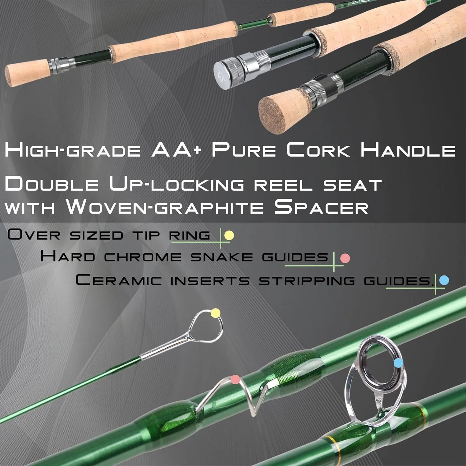 Maxcatch 3-12wt Medium-Fast Action Premier Fly Fishing Rod-IM8 Carbon Blank for High Performance,with AA Cork Grip Hard Chromed Guides