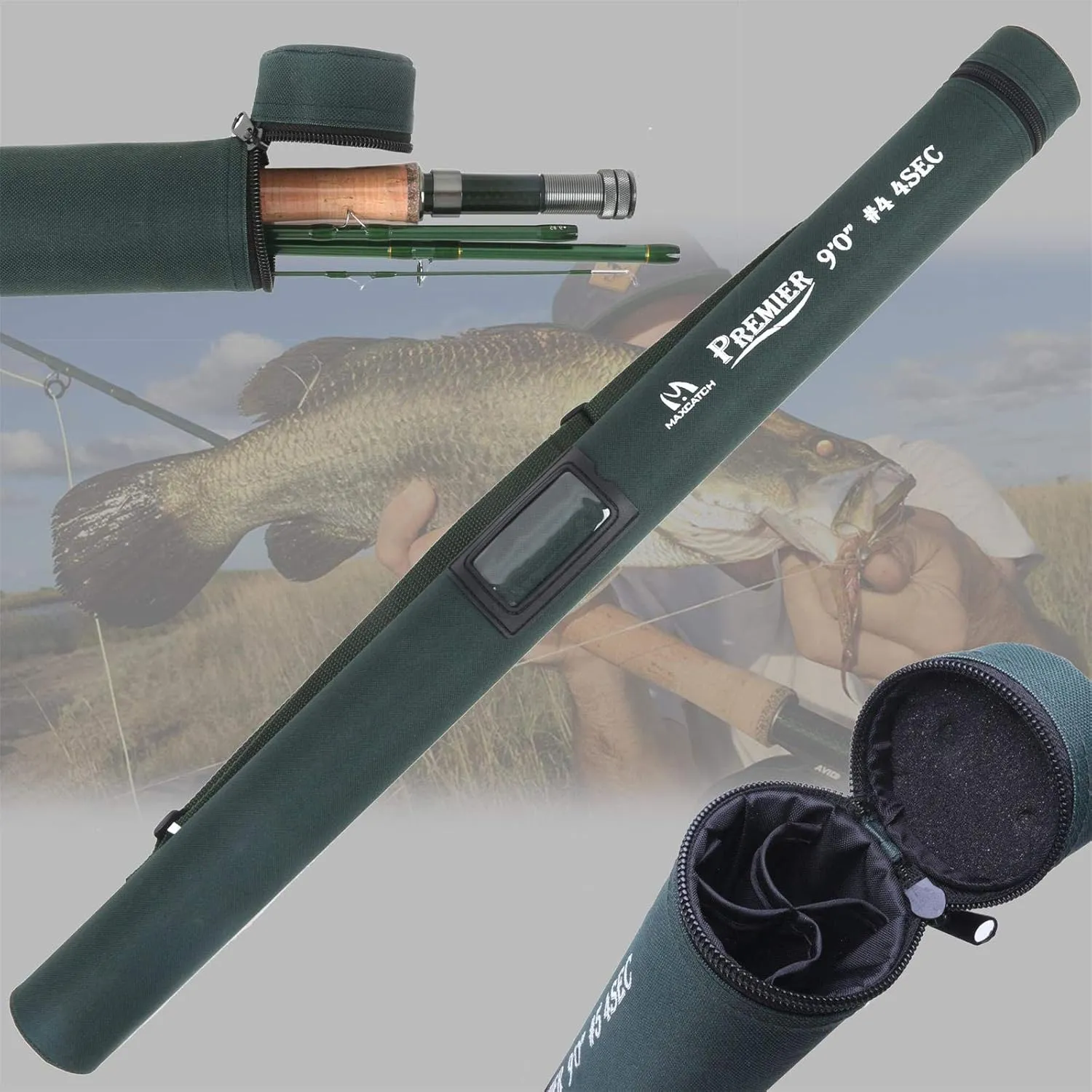 Maxcatch 3-12wt Medium-Fast Action Premier Fly Fishing Rod-IM8 Carbon Blank for High Performance,with AA Cork Grip Hard Chromed Guides