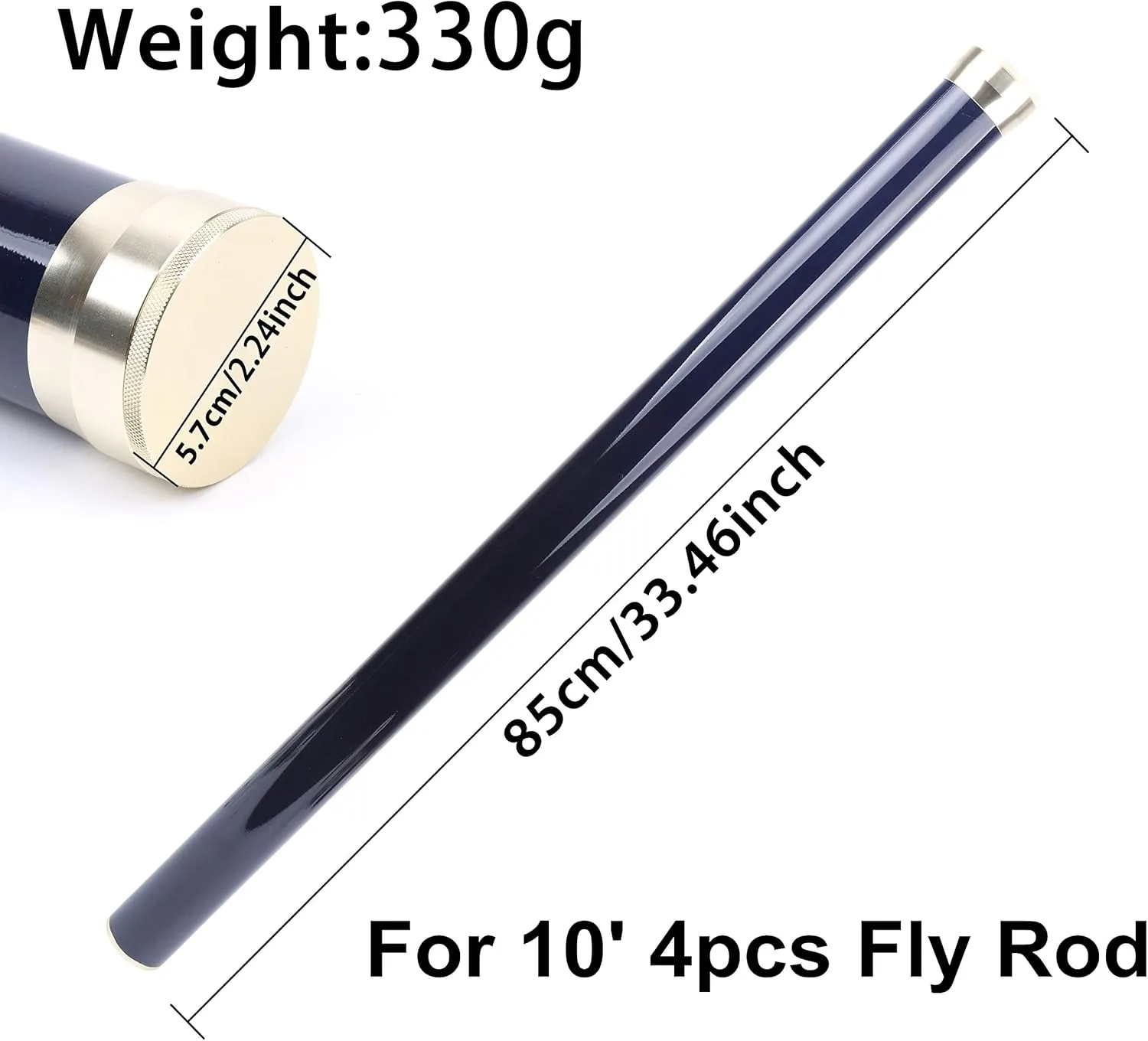 Maxcatch Carbon Fiber Fly Fishing Rod Travel Tube(Case) with Aluminum Cap – fits Any 9ft/10ft 4pcs Fly Rod