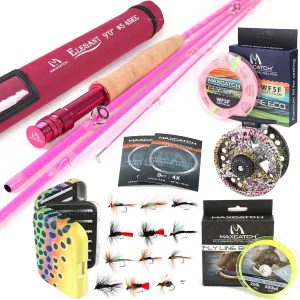 Maxcatch Women's Elegant Pink Fly Fishing Rod: 2/5-weight with Rod Tube