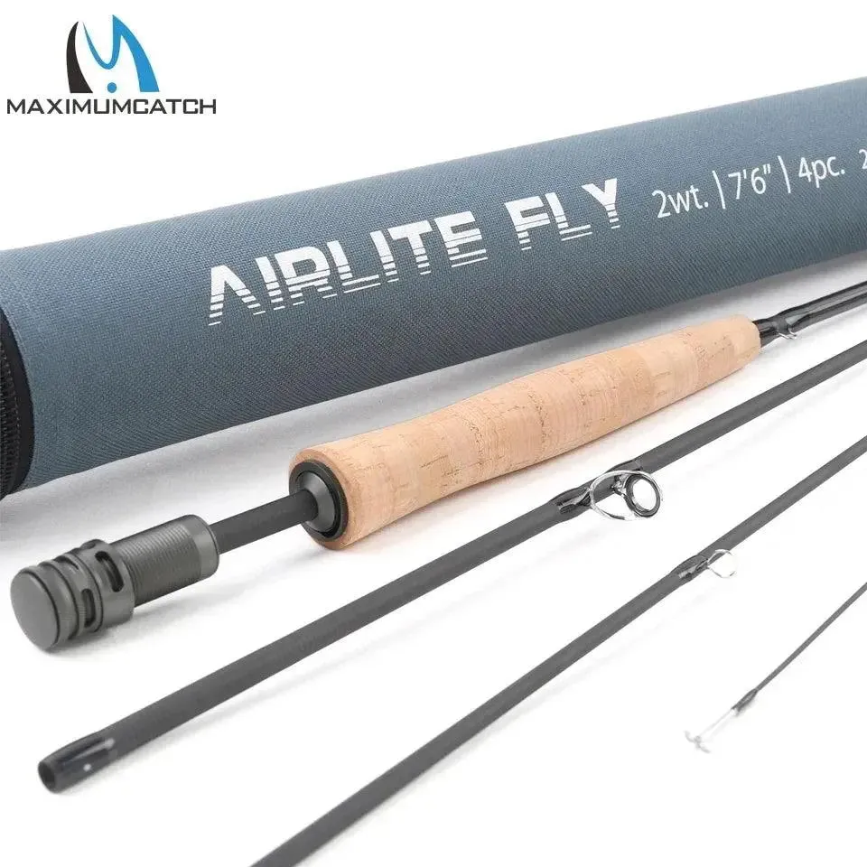 Maximumcatch Super Light 2/3WT 7'6''/10'0'' Airlite Fly Fishing Rod Graphite IM10/30T 36T Carbon Fiber Fly Rod with Tube