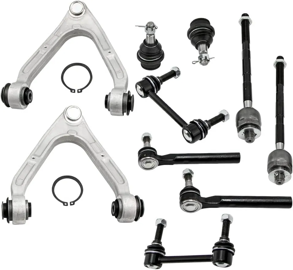 maXpeedingrods 10Pc Front Suspension Kit for Hummer H3 2006-2010 H3T 2009-2010, Upper Control Arm with Lower Ball Joint Sway Bar Link Outer Inner Tie Rod K621675 K621676