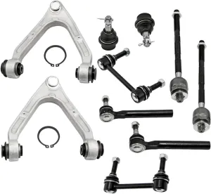 maXpeedingrods 10Pc Front Suspension Kit for Hummer H3 2006-2010 H3T 2009-2010, Upper Control Arm with Lower Ball Joint Sway Bar Link Outer Inner Tie Rod K621675 K621676