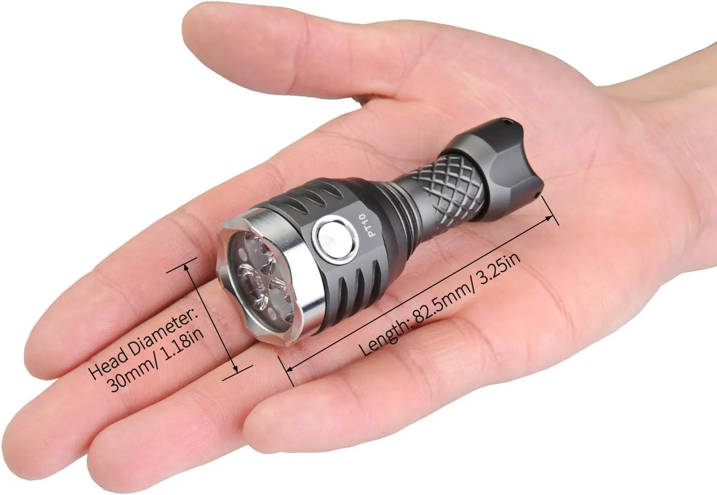 MecArmy PT10 800 Lumens EDC Compact Flashlight with 3 XP-G2 LEDs, Micro USB Rechargeable Patented Flashlight, Ultra Bright Key Chain Flashlight, Instant Access to Different Lighting Functions