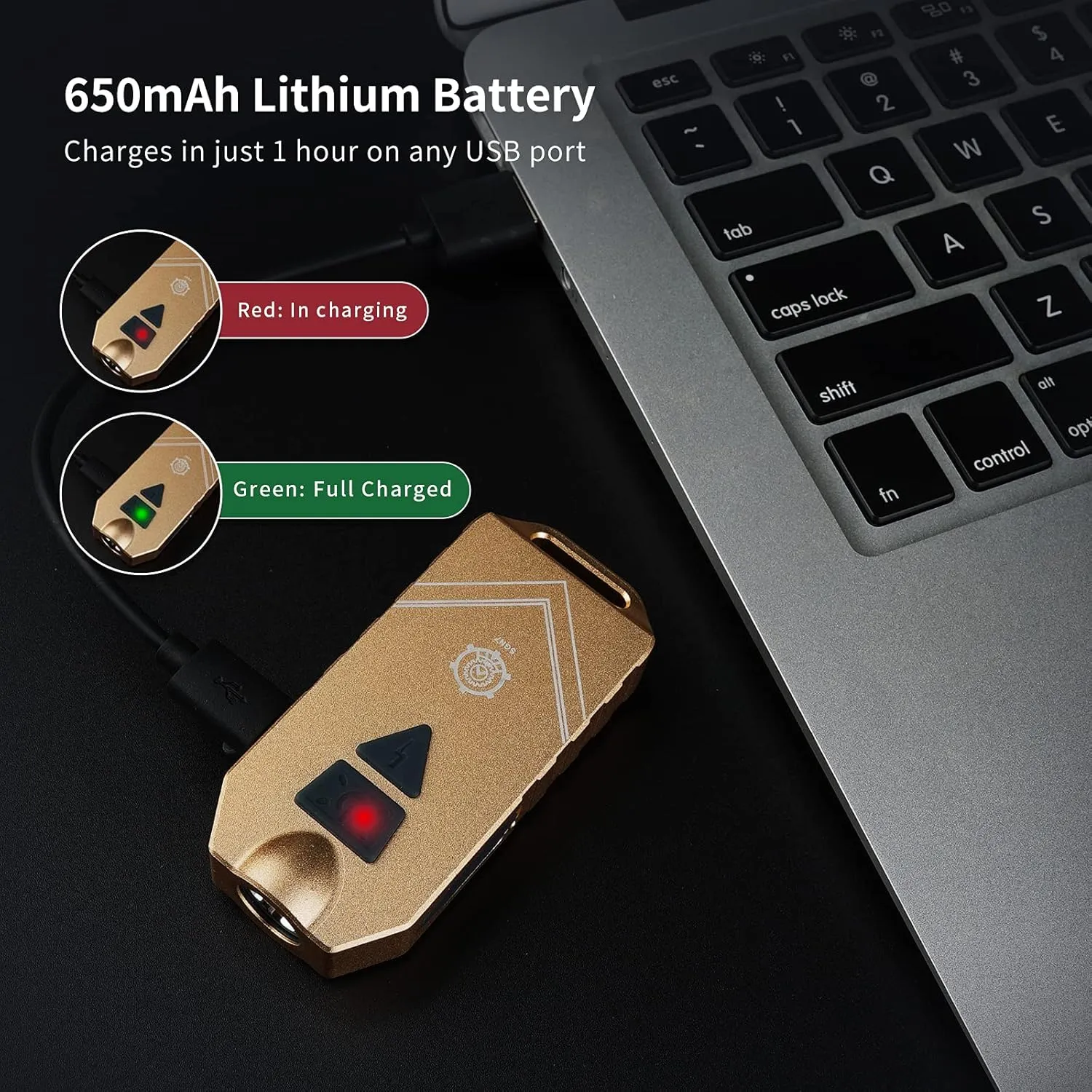 MecArmy SGN7 Aluminum 550 Lumen Personal Attack Alarm and Multifunction Flashlight Micro USB Rechargeable with 5V/1A USB Output Alarm up to 120dB Siren (Gray)