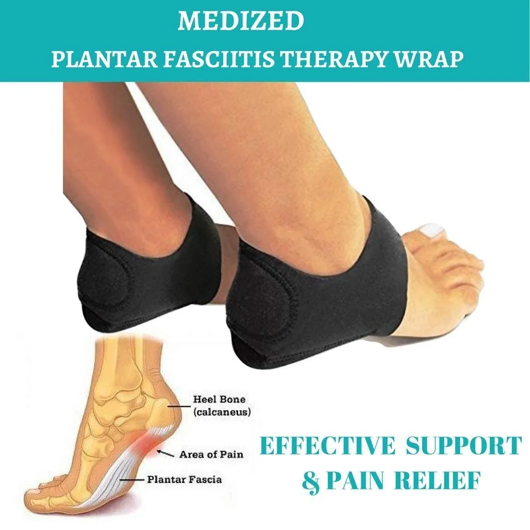 MEDIZED® Plantar Fasciitis Therapy Wrap Heel Foot Pain Arch Support Ankle Brace Insole Orthotic (Universal Size)