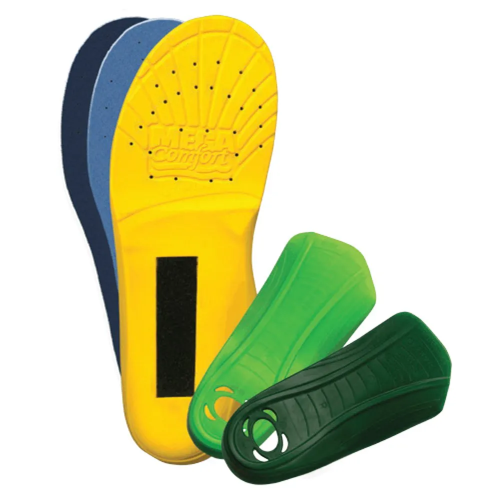 MEGAComfort Inc. unisex adult Multi-ThoticÂ™ 3-in-1 Orthotic Insoles shoe insoles, Yellow, Green, Men s Size 6-7 Women Size 8-9 US
