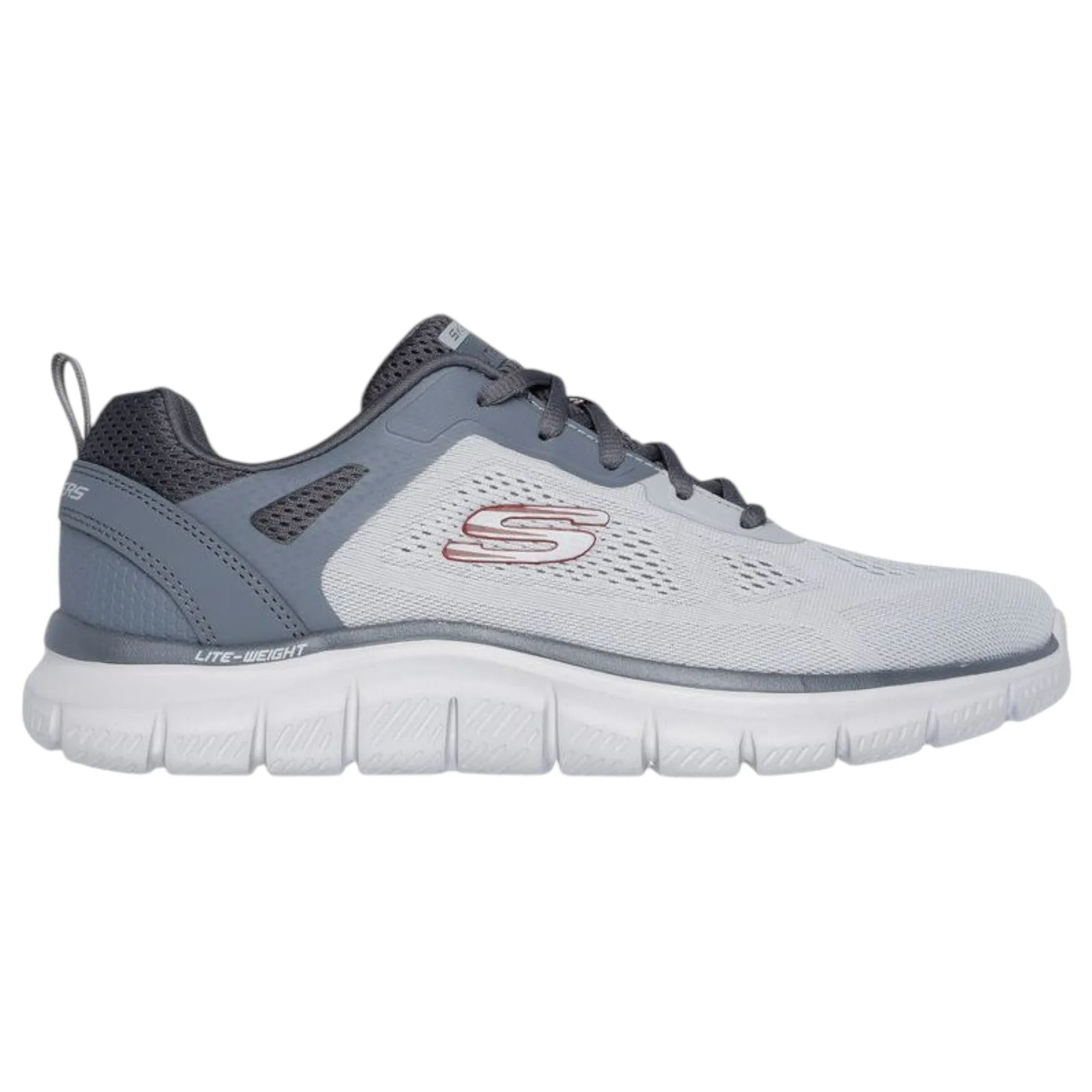 Mens Skechers Track Broader Shoes Grey