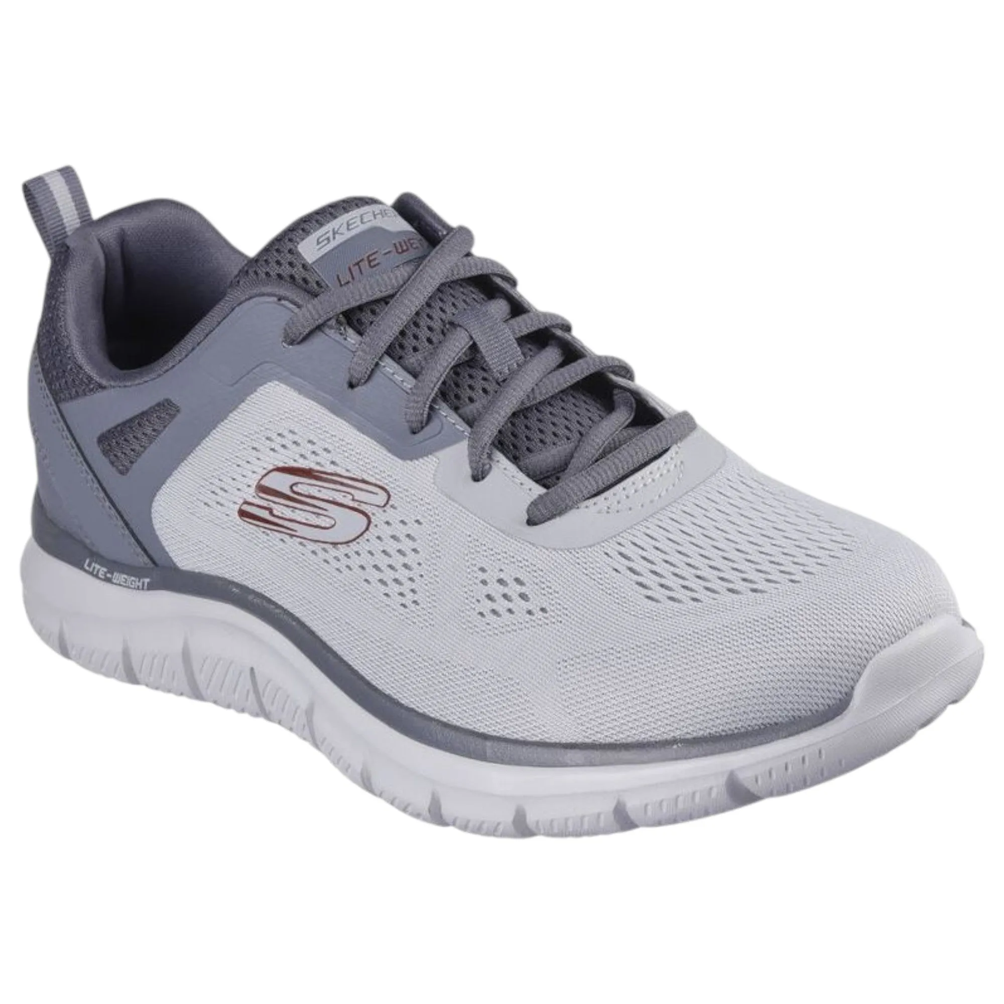 Mens Skechers Track Broader Shoes Grey