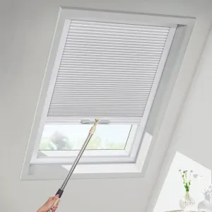 MiLin Skylight Shades & Blinds Blackout Cordless Cellular Blinds for Window Shades Suitable for Roof Inclined Plane Room Windows - Custom Cut to Size (100% Blackout White)