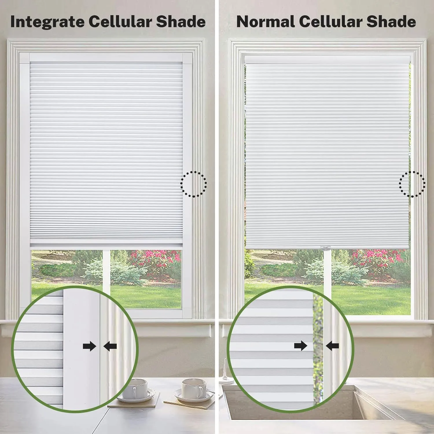 MiLin Skylight Shades Blackout Blinds Cordless Cellular Blinds for Window Shades Suitable for Roof Inclined Plane Room Windows - Updated Design Very Easy to Install (100% Blackout White)