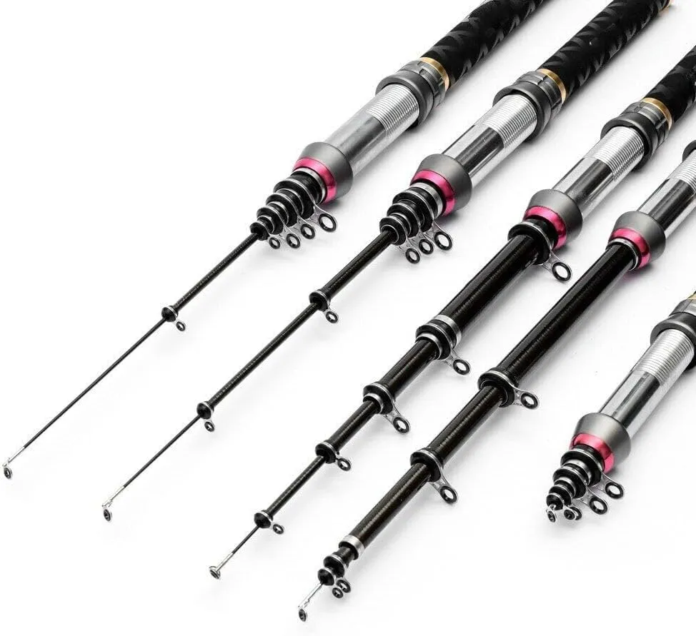 Mini Pocket Size Carbon Telescopic Fishing Rod Ultra Light Spinning Rods 2.7m