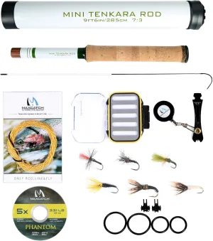 Mini Tenkara Fly Fishing Rod with Extra Tip Section 12ft, 9ft6
