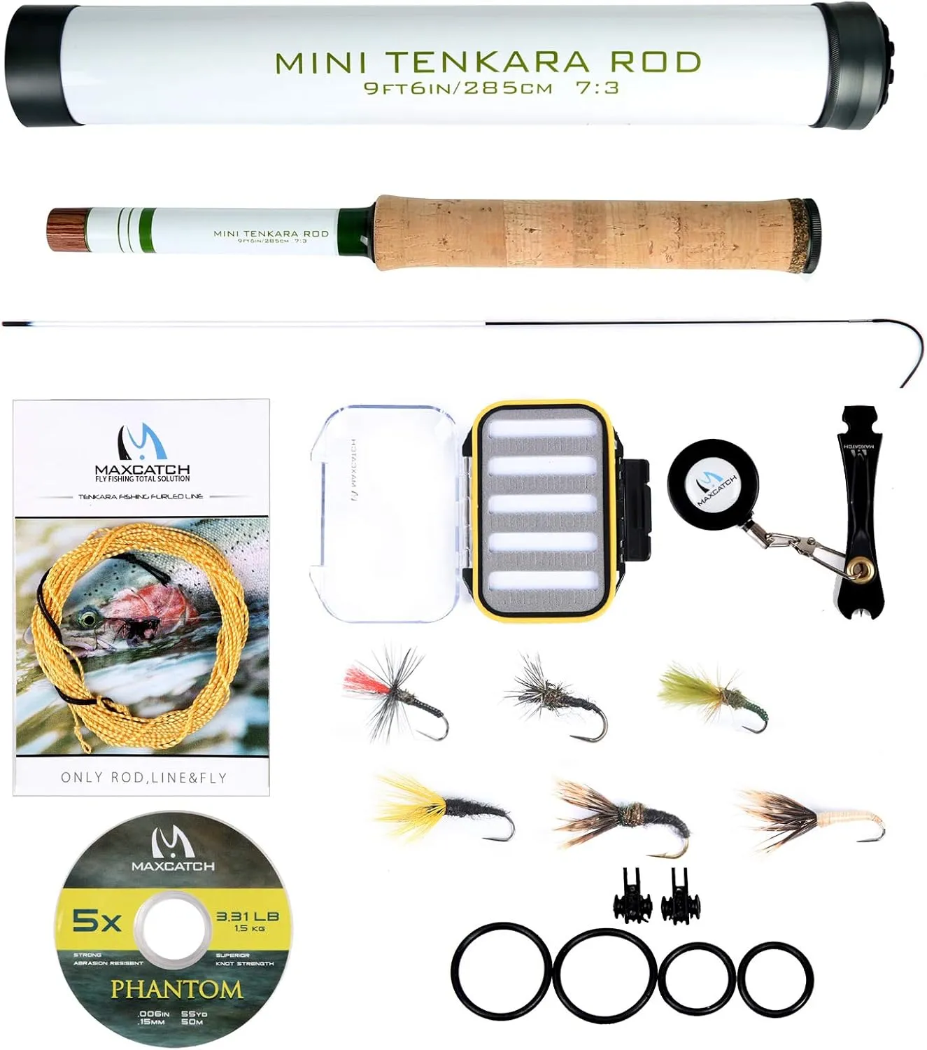 Mini Tenkara Fly Fishing Rod with Extra Tip Section 12ft, 9ft6