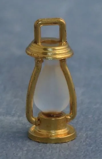Miniature Brass Lantern, Dollhouse Light, Train Diorama , 1.25" High