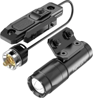 Mlok Rail Flashlight for Rifle - 1000 Lumens LED Tactical Weapon Light with Remote Pressure Switch, USB C Rechargeable Gun AR Flashlight with Charger for Hunting Shooting, Alumium