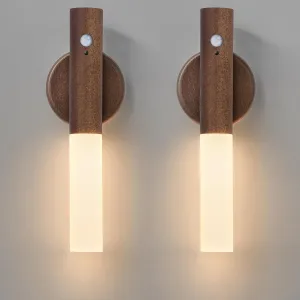 Montford Wall Sconces Set of Two Battery Operated, Motion Sensor Night Light Magnetic Wall Light Rechargeable Wall Sconce, Peel and Stick Sconce Lights for Hallway