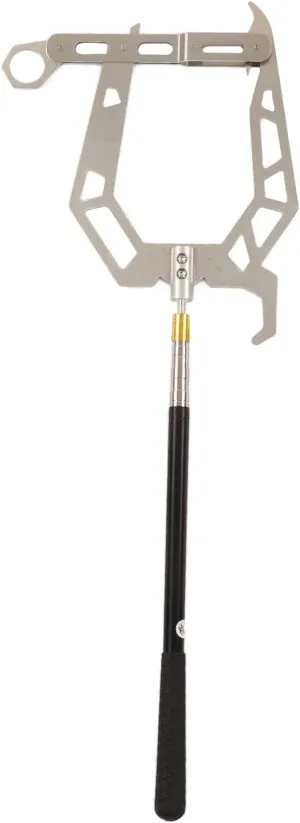Mooring Rope Dock Hook, U Type Mooring Rope Threader Stainless Steel Dock Hook Cable Wire Guider Ship Parking Tool (With Telescopic Rod)