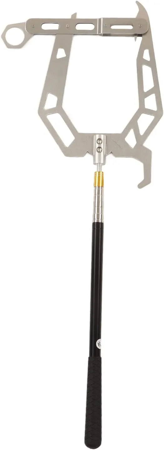 Mooring Rope Dock Hook, U Type Mooring Rope Threader Stainless Steel Dock Hook Cable Wire Guider Ship Parking Tool (With Telescopic Rod)