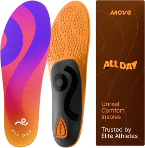 MOVE All Day Comfort Insole - Extra Plush Foam Insole for Stress Reduction on Feet, Knees, Back, Shock Absorbing, Walking, Foot Cushion, Comfort, Arch Support, and Work Boots (M15-15.5/WM16.5-17)