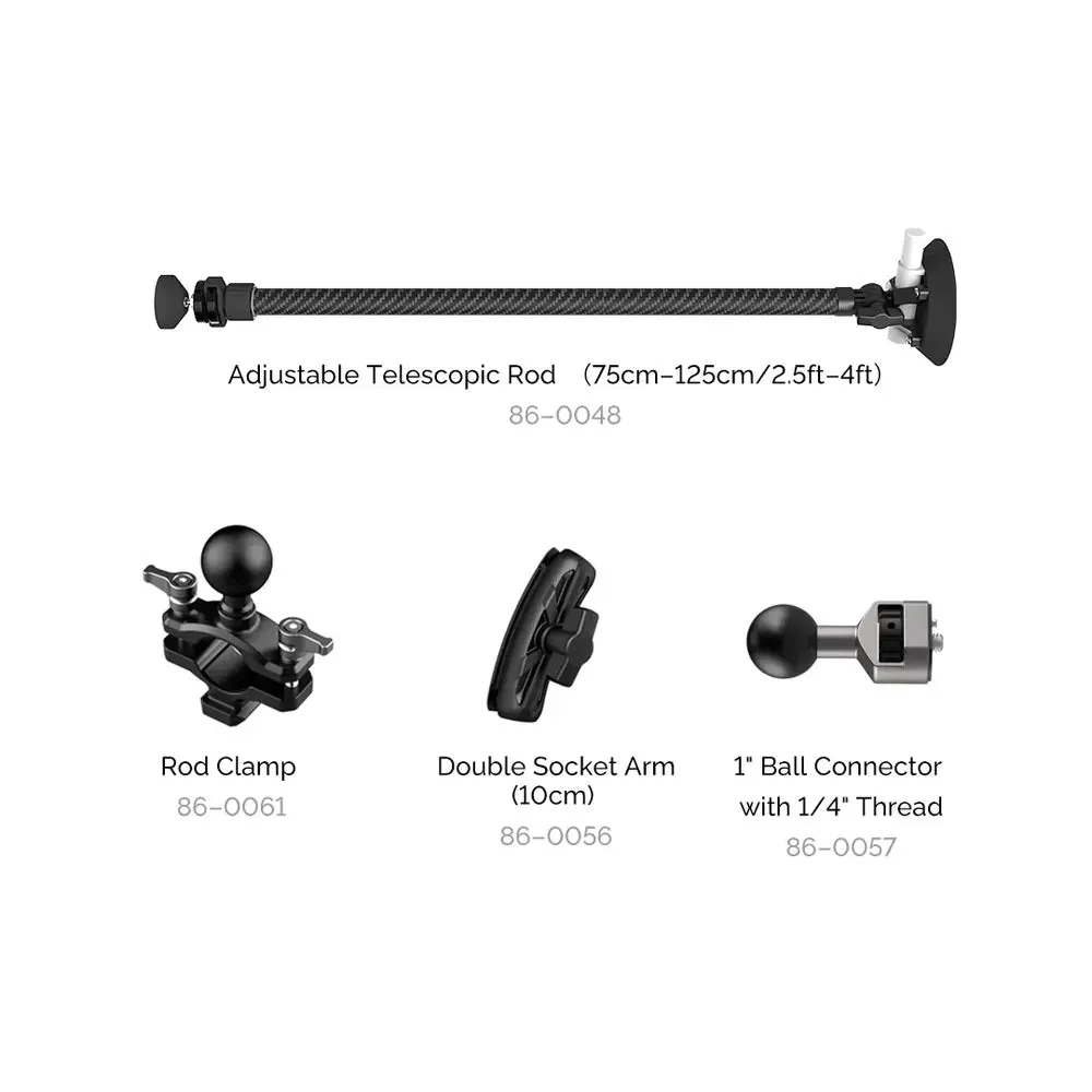 MOVMAX Adjustable Telescopic Rod 1/4 Thread Kit