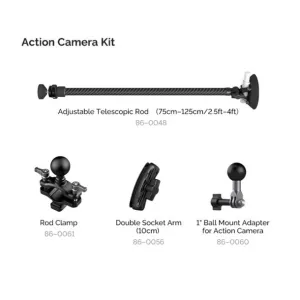MOVMAX Adjustable Telescopic Rod - Action Camera Kit