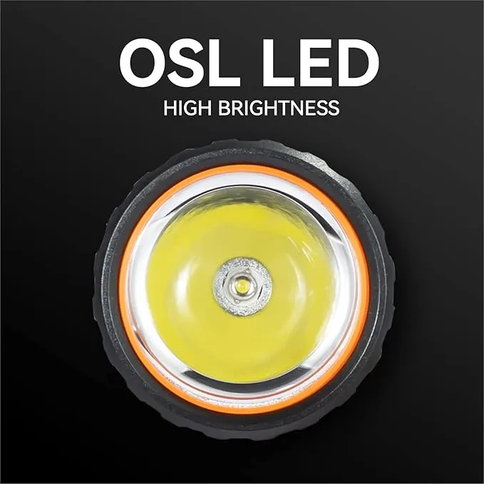 Multifunctional LED Flashlight, Mobile Power Supply for Phone Charging, Long Press to Control Brightness, 1200 lumens, 3 Modes and COB Side Lights, Portable Waterproof Lighting